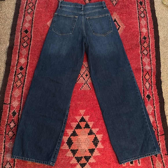 Buck Mason Blue Flare Wide Leg Jeans - Picture 4 of 5